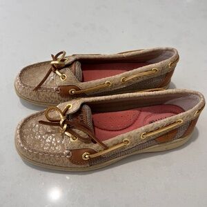 Sperry Top Sider Cheetah Embossed Leather Loafers